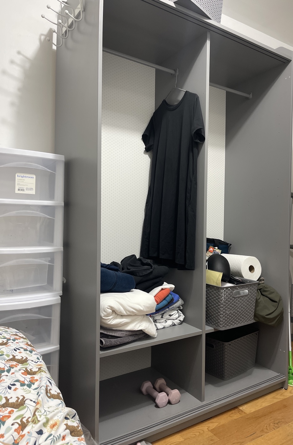 Wardrobe Open Ikea Hauga Gray