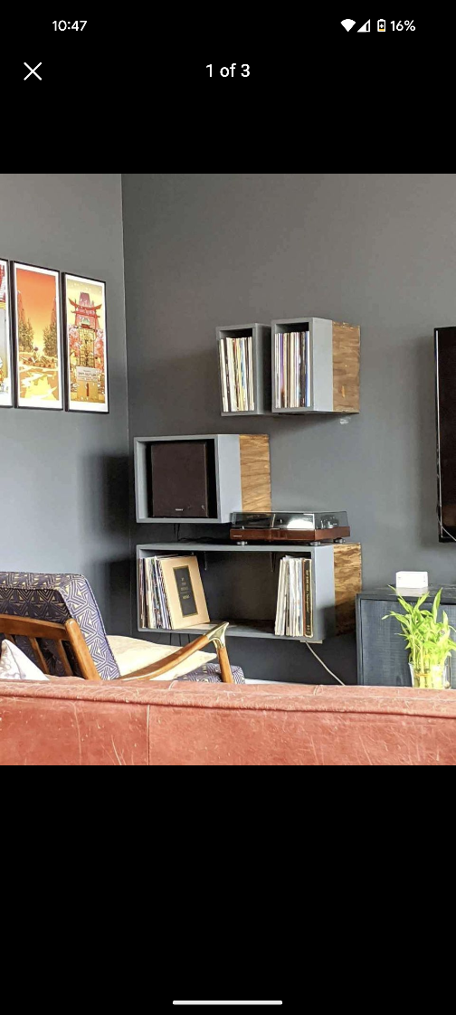 5 piece custom made heavy plywood shelving
