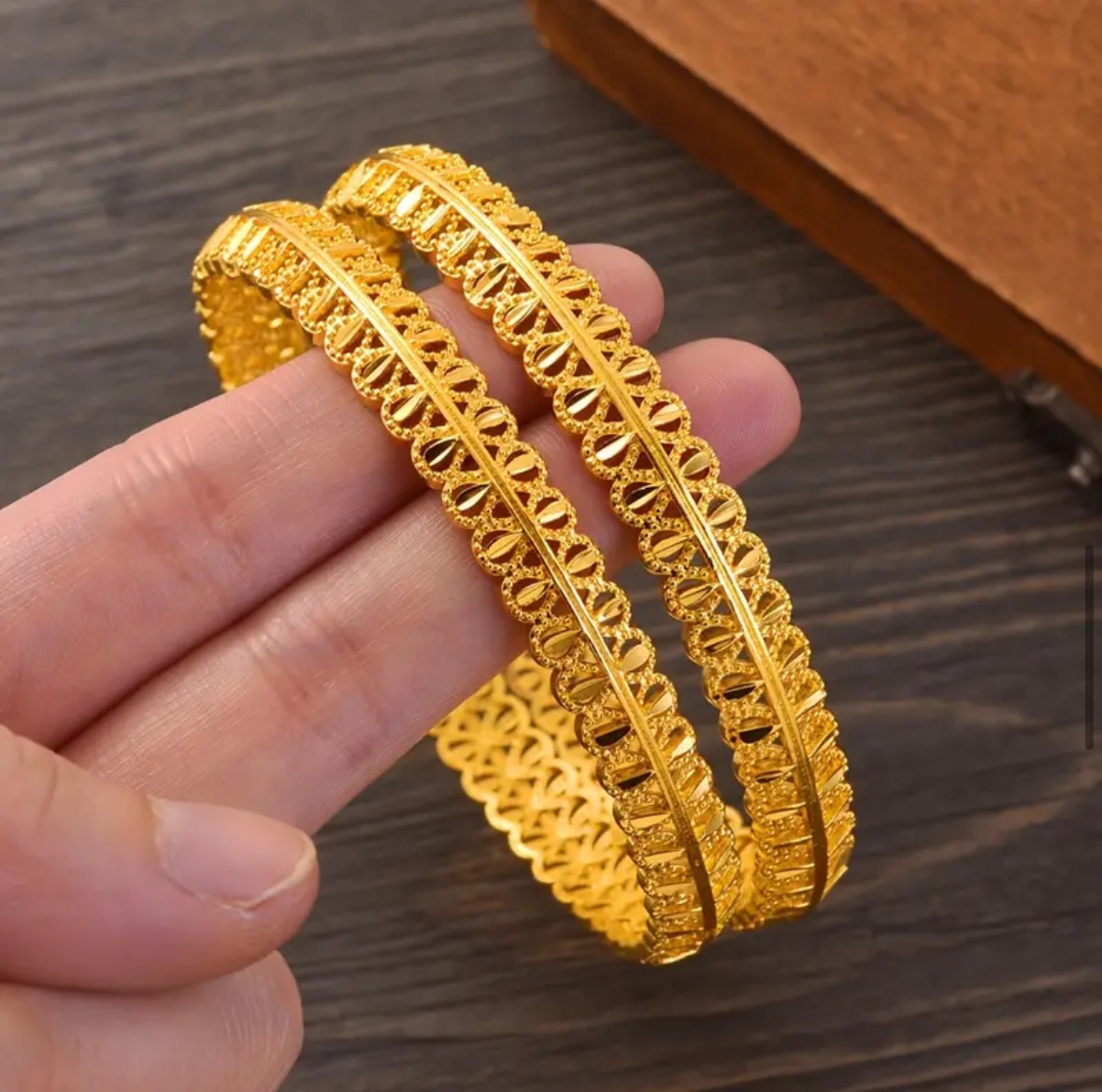 24 K plated bagel bracelet 2 pcs