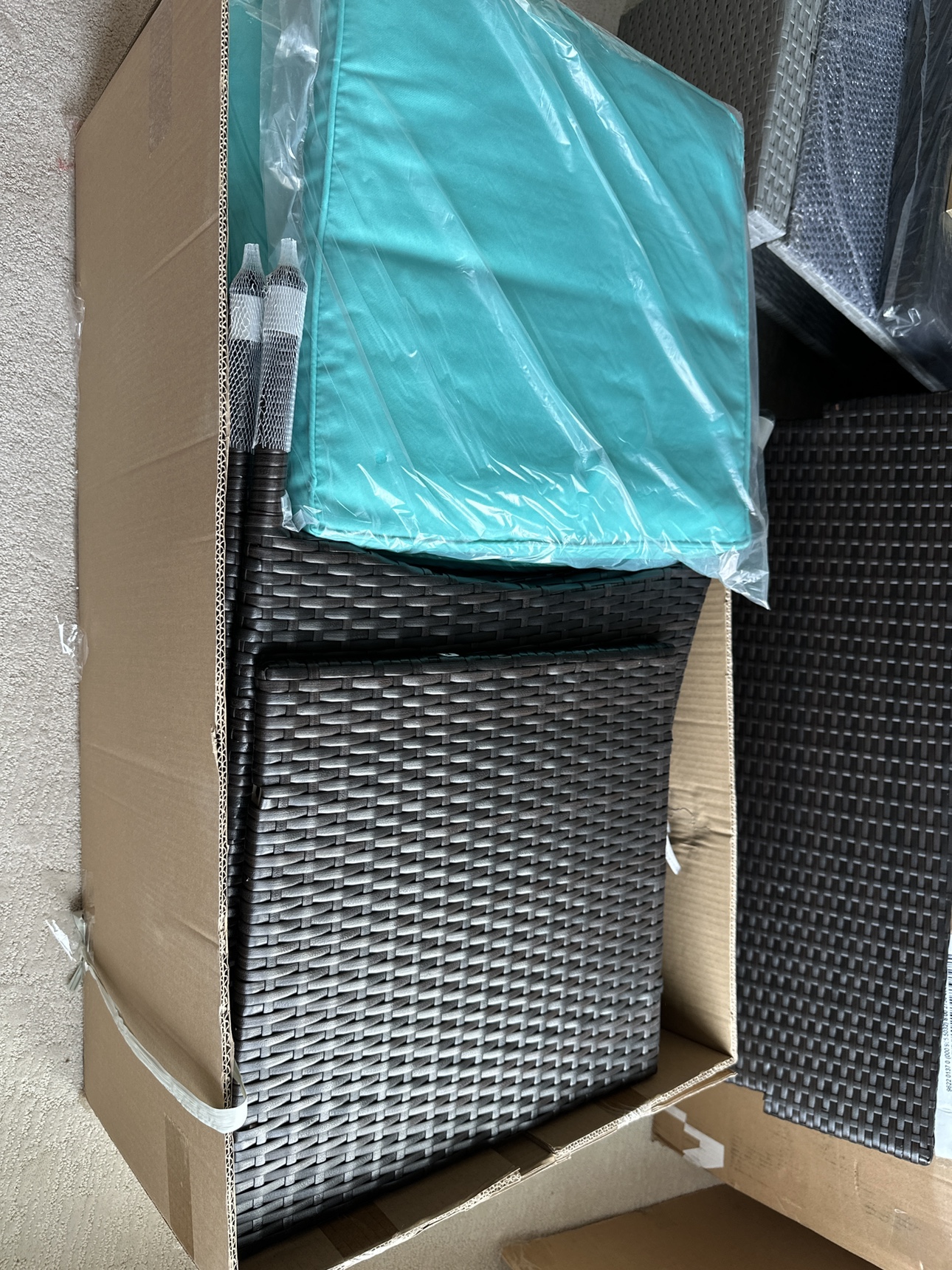 62% off 4 pieces outdoor rattan sofa set with glass coffee table - photo 3