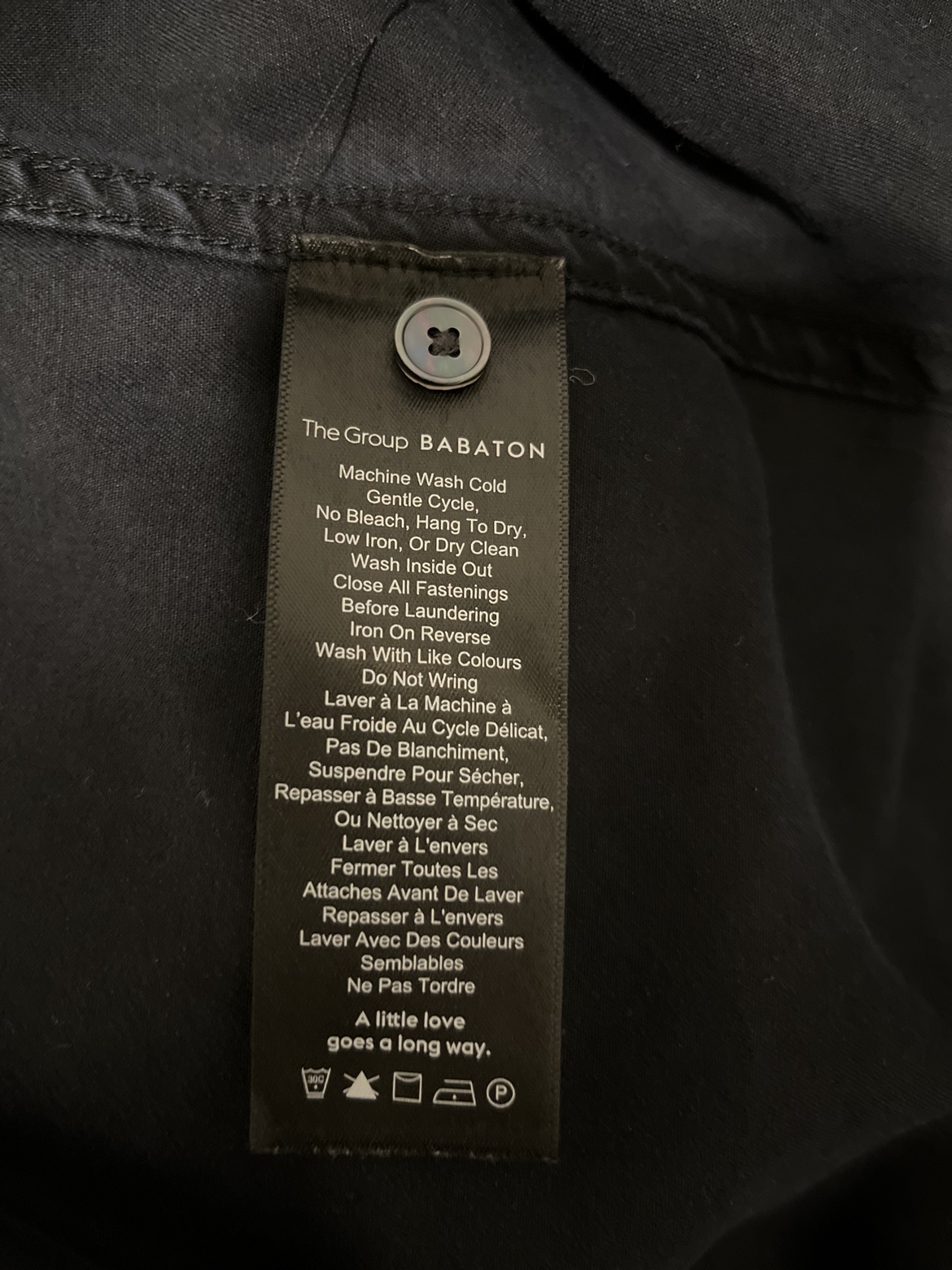 Babaton navy blue long sleeve shirt image indicator(5)