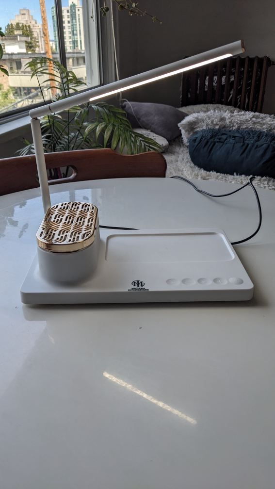 Touch desk lamp with wireless charging station and speaker - photo 3