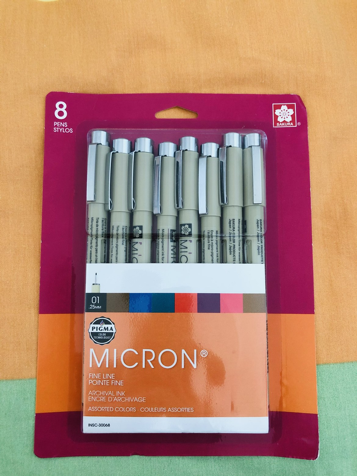 BNIB Sakura 8-Piece Pigma Micron Assorted Colors 01 Ink Pen Set