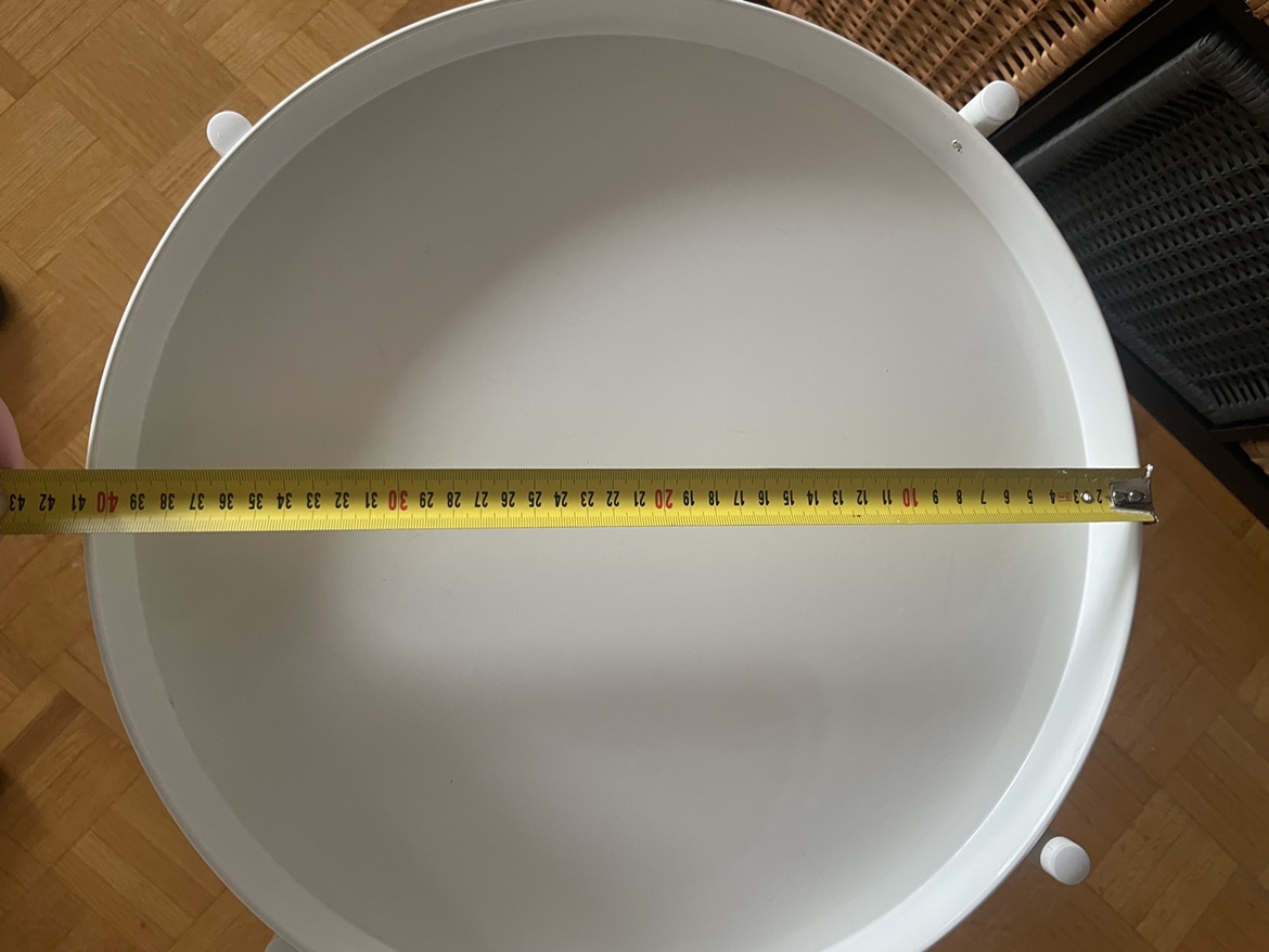 Tray table, round white metal IKEA GLADOM - photo 3