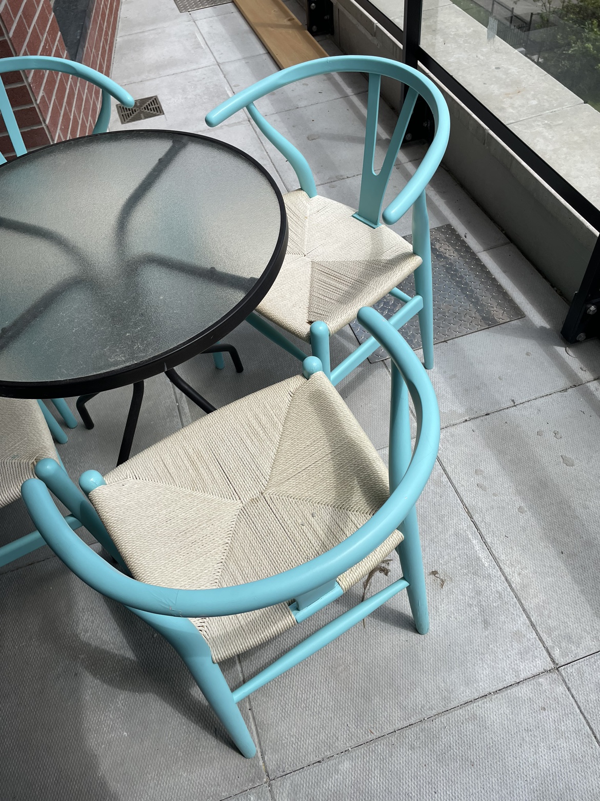 Wishbone Chair Replica - painted Teal - photo 2