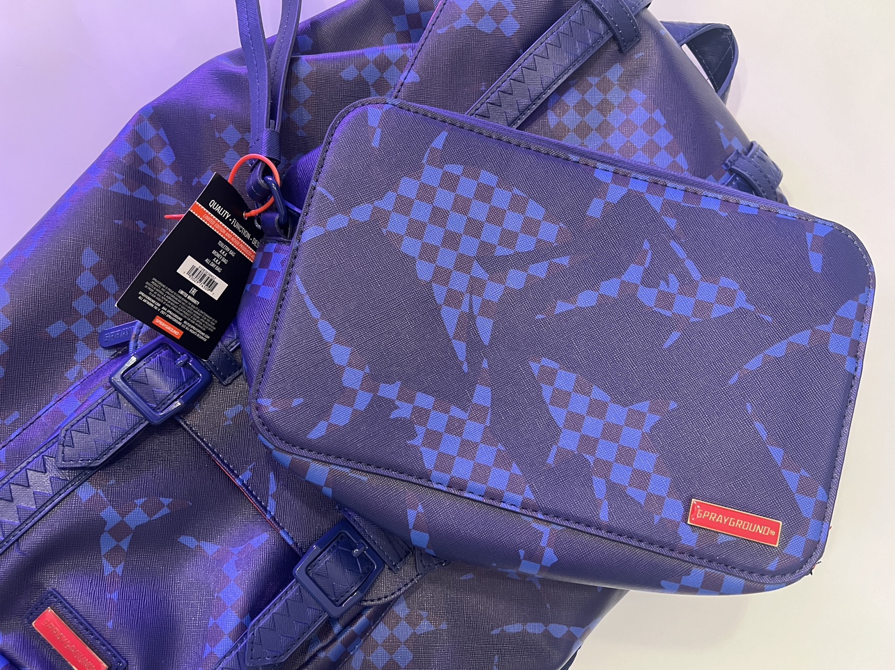 Sprayground Shark Check (Blue) Hills Backpack & Toiletry Bag image indicator(10)