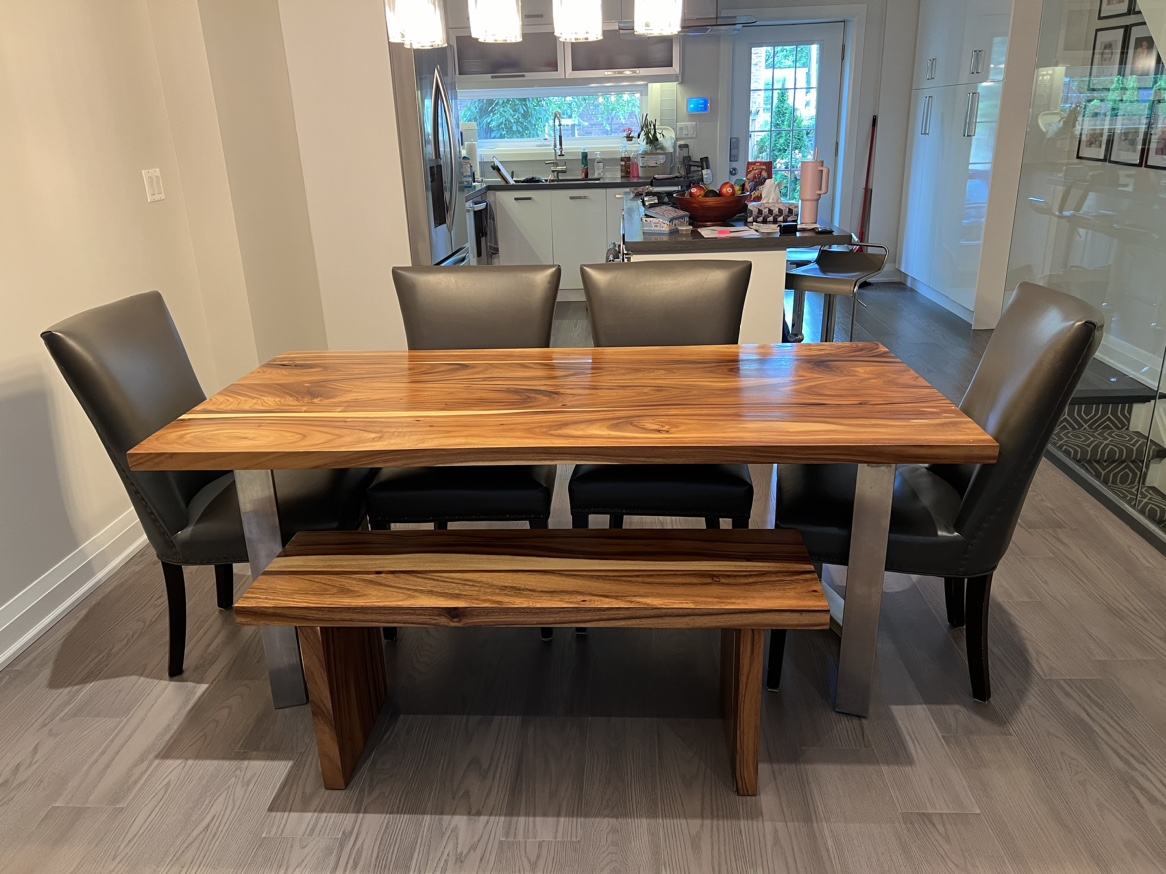Artemano Wood Dining Set (Table, bench & chairs)