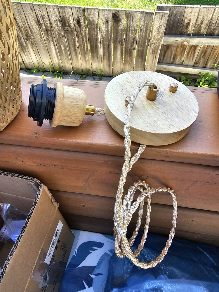 two wired bamboo lamps - photo 2