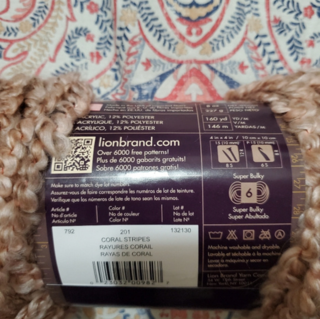 BNIP Lion Brand Yarn - Coral Stripes - photo 4