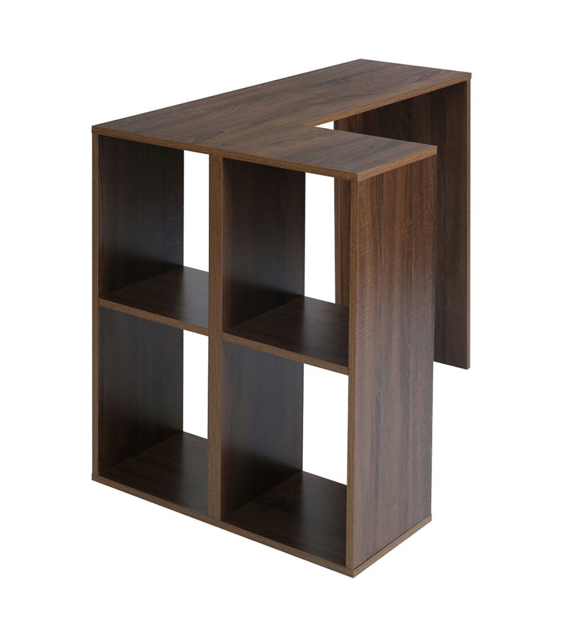 Brown wooden L-shaped office desk - photo 2