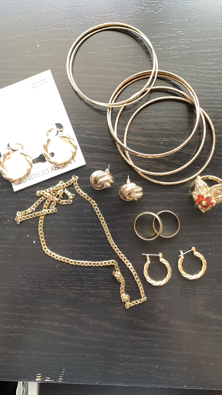 Various golden accessories