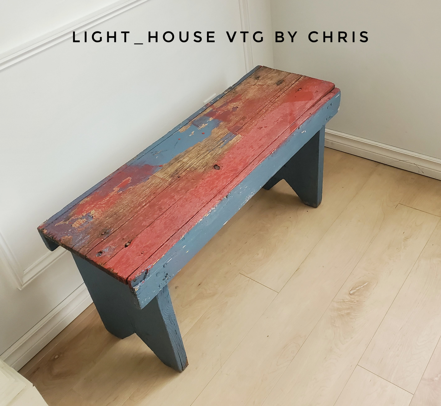 Antique Farmhouse Painted Bench – Rustic Swedish Charm - photo 2