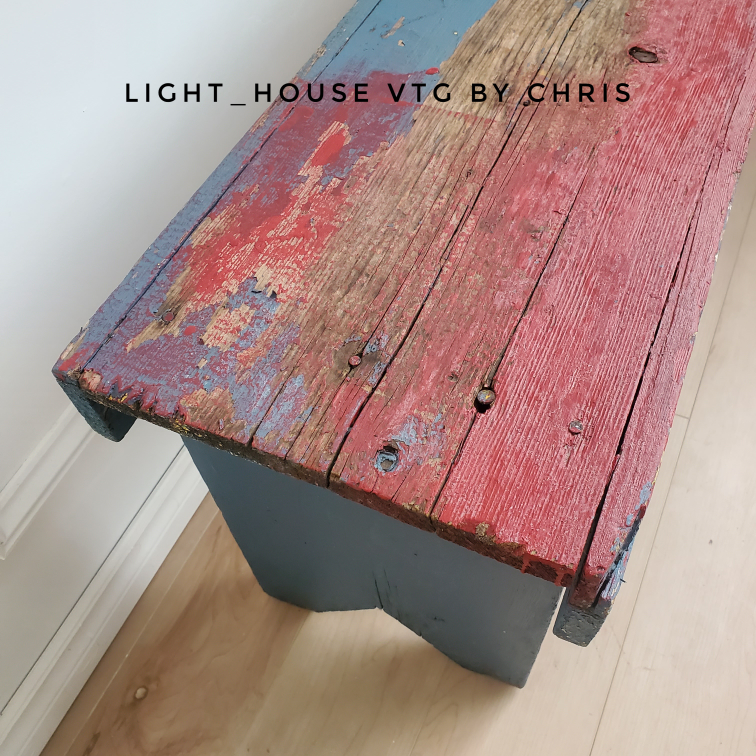 Antique Farmhouse Painted Bench – Rustic Swedish Charm - photo 3