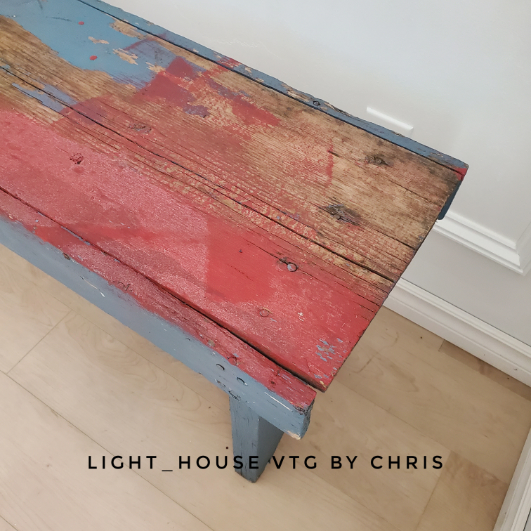 Antique Farmhouse Painted Bench – Rustic Swedish Charm - photo 4