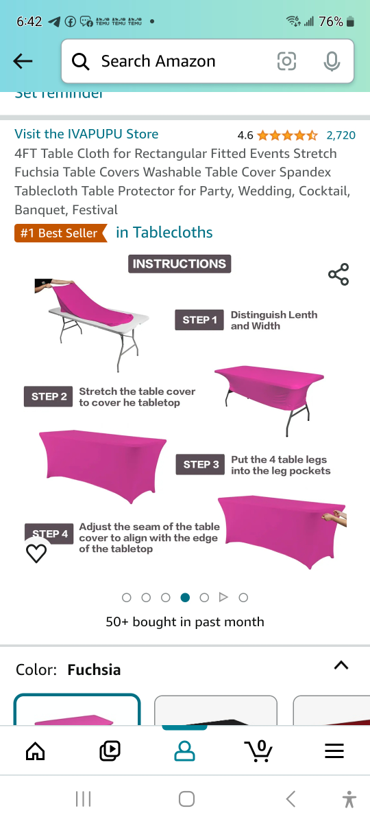 Brand new 4 ft table cloth for rectangular fitted events - photo 4