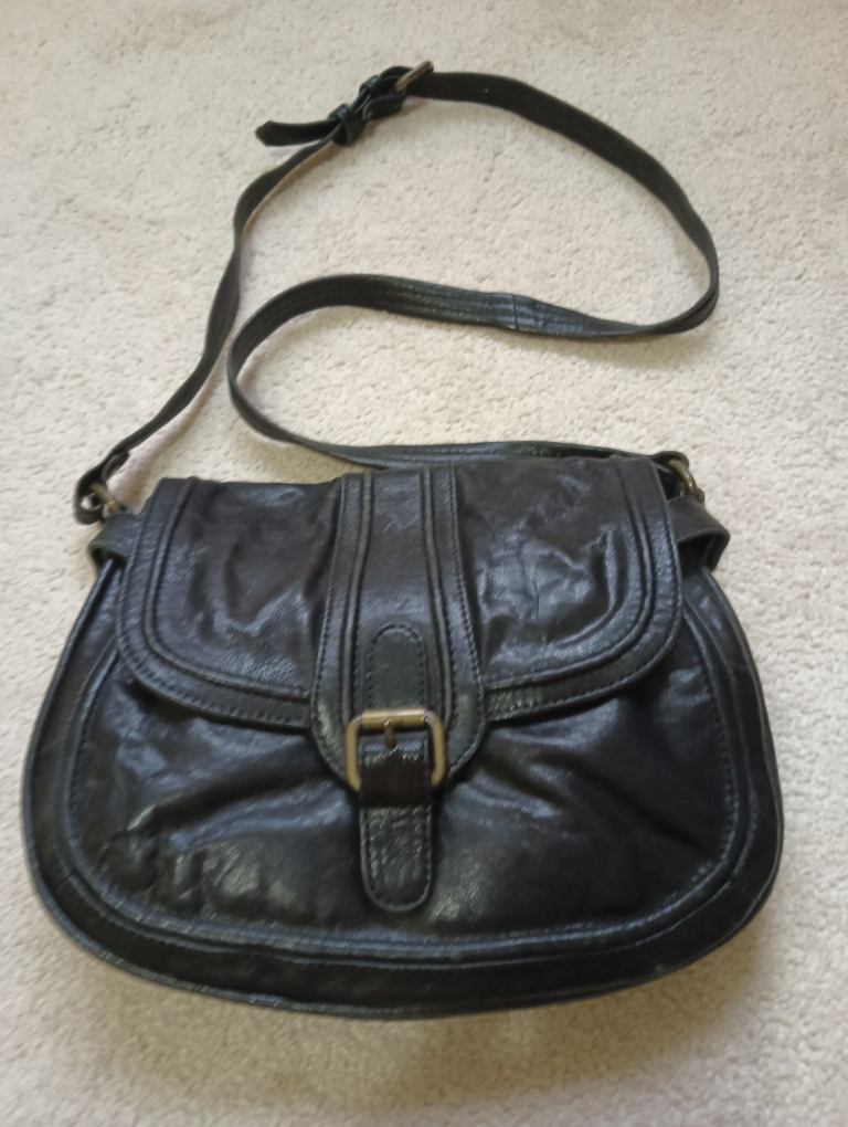 Vintage Danier Leather Black Sling Bag