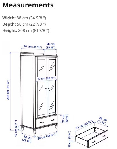 IKEA tyssedal wardrobe with a mirror - photo 2