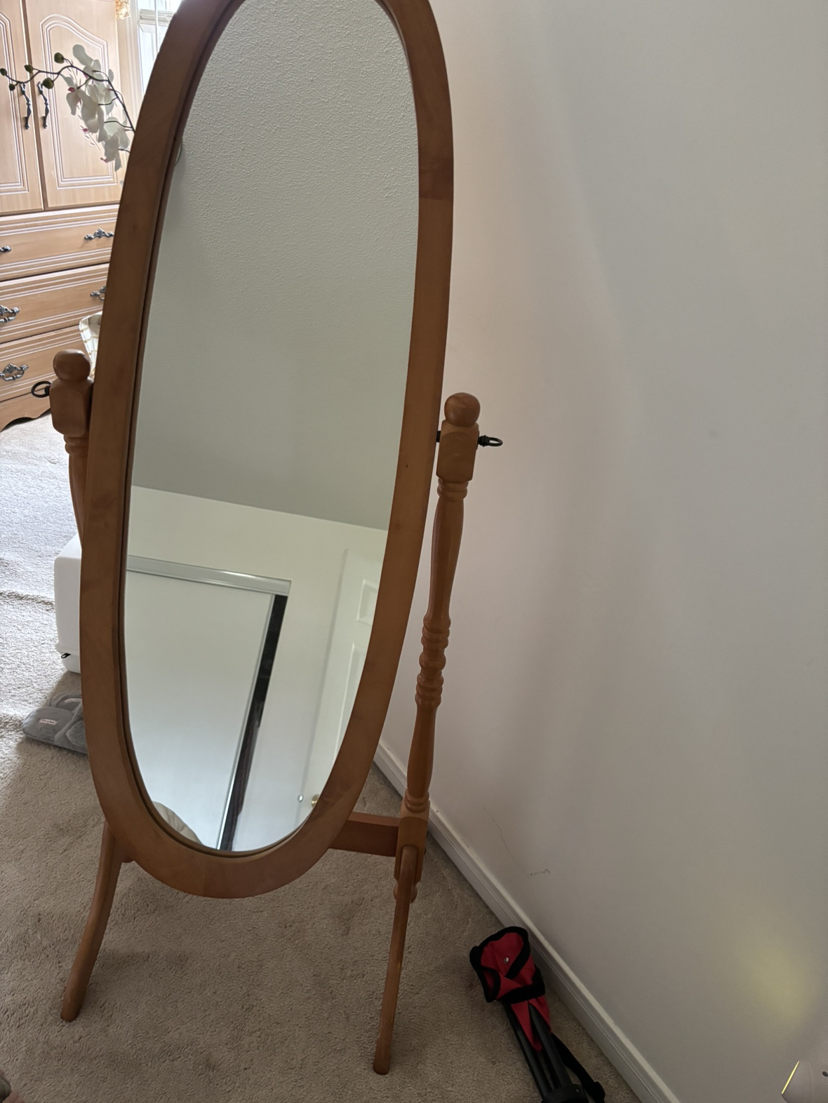 Mirror with a stand, Oak colour 5 feet tall - photo 2