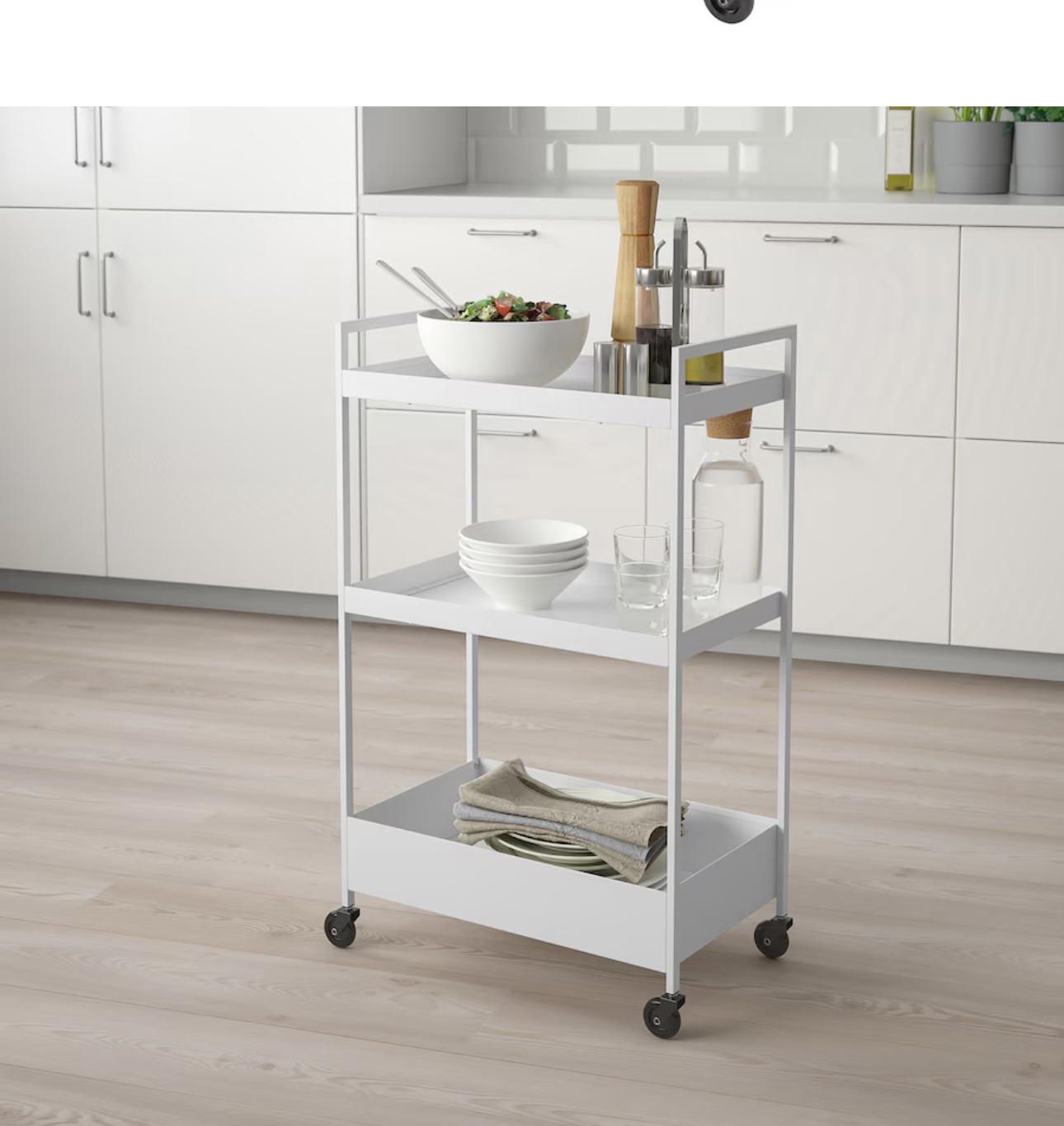 Utility cart/ storage cart, white color - photo 3