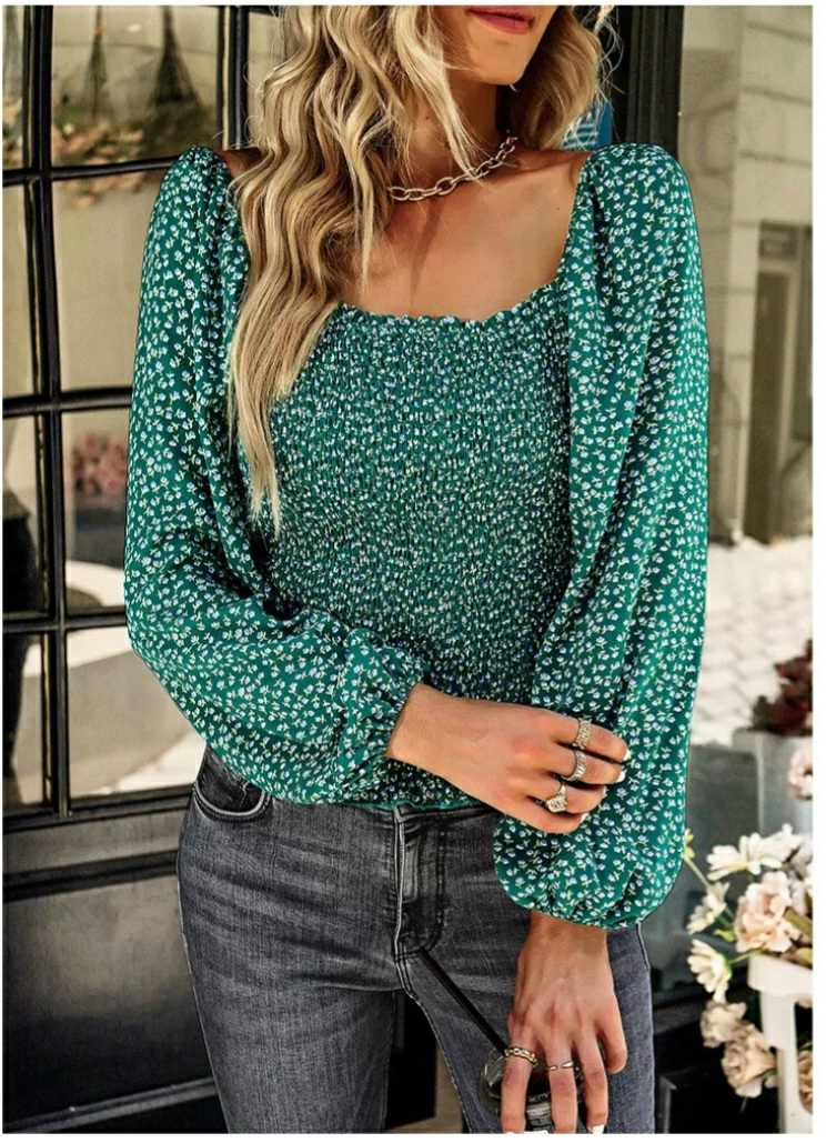 Women's T-Shirt Waist Thin Square Neck Top Shirt thumbnail