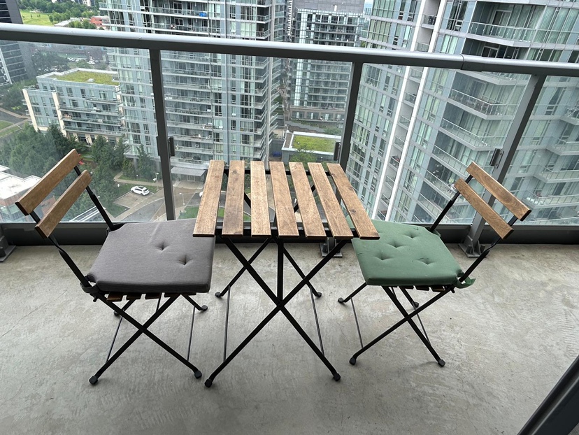Patio table with two chairs