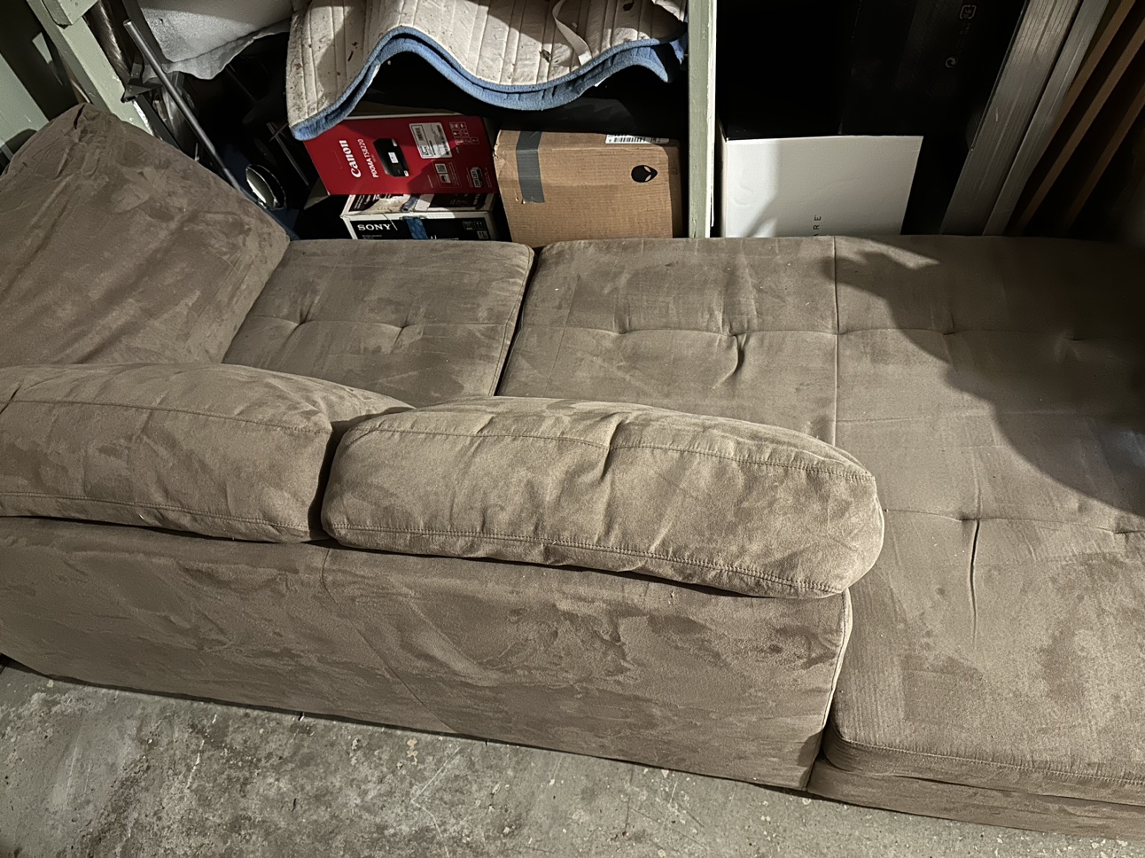 2 piece sectional couch minor wear and tear