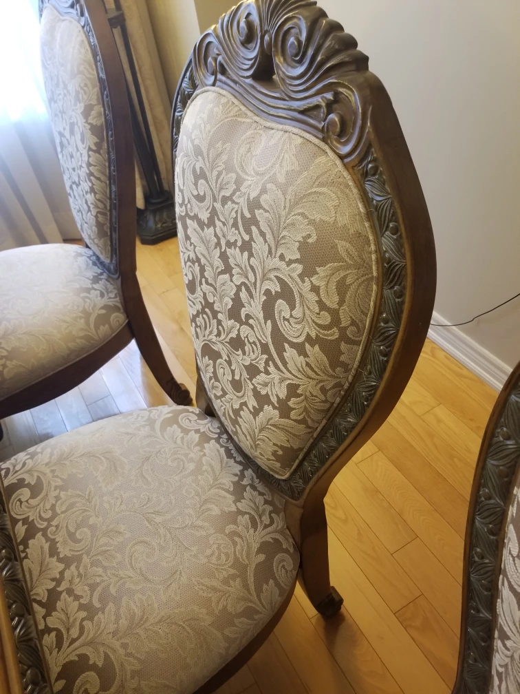 dining table, 8 chairs with top glass image indicator(2)