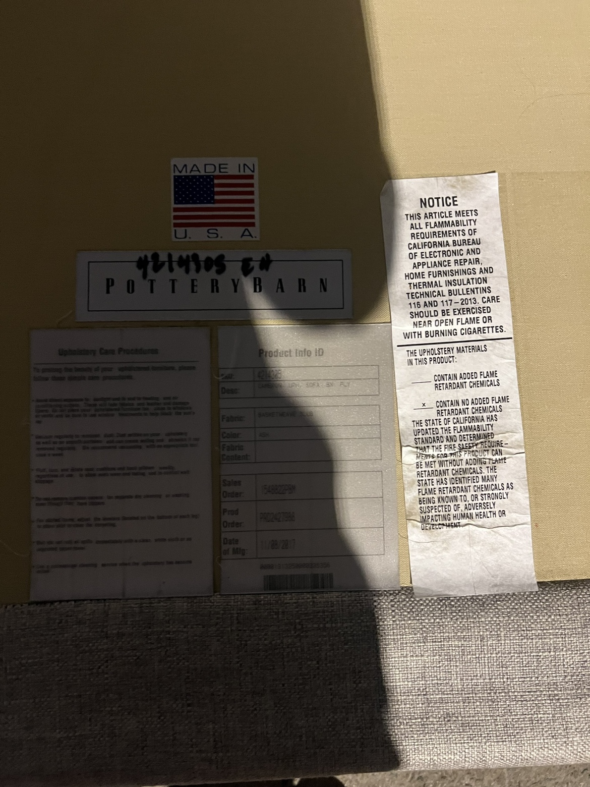 Free Pottery Barn Couch