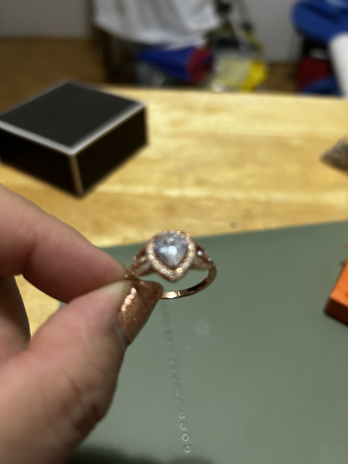 Rosegold Sterling Silver Ring White Zirconia Stone image indicator(2)