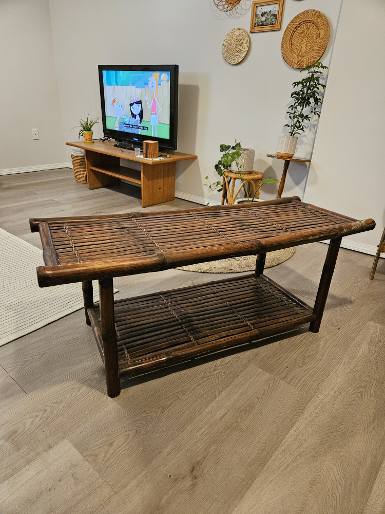 Dark wooden coffee table