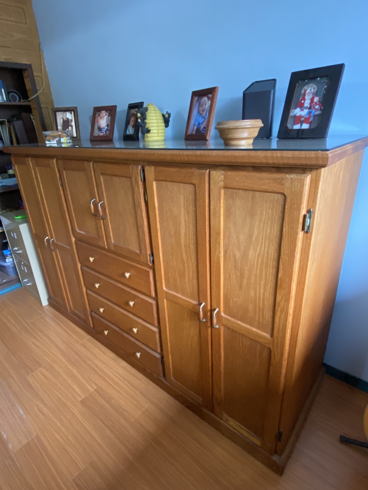 Computer printer wall unit