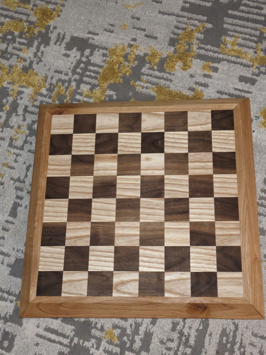Hand crafted walnut and ash chess board thumbnail