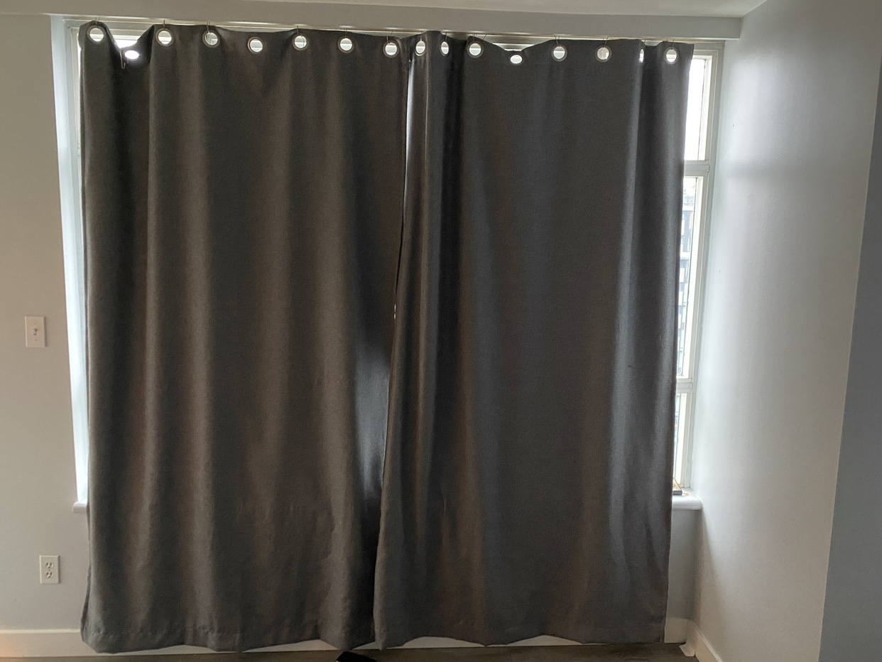 Gray blackout curtains