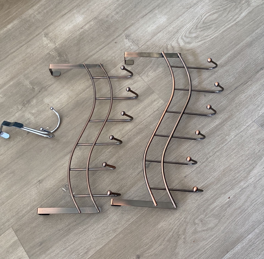 Pack of 2 Over The Door Rack Steel With Hooks, 6 Hangers.