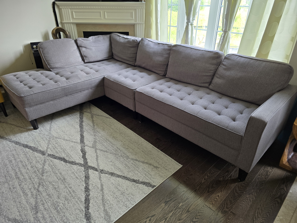 Cindy Crawford left handed sectional in grey