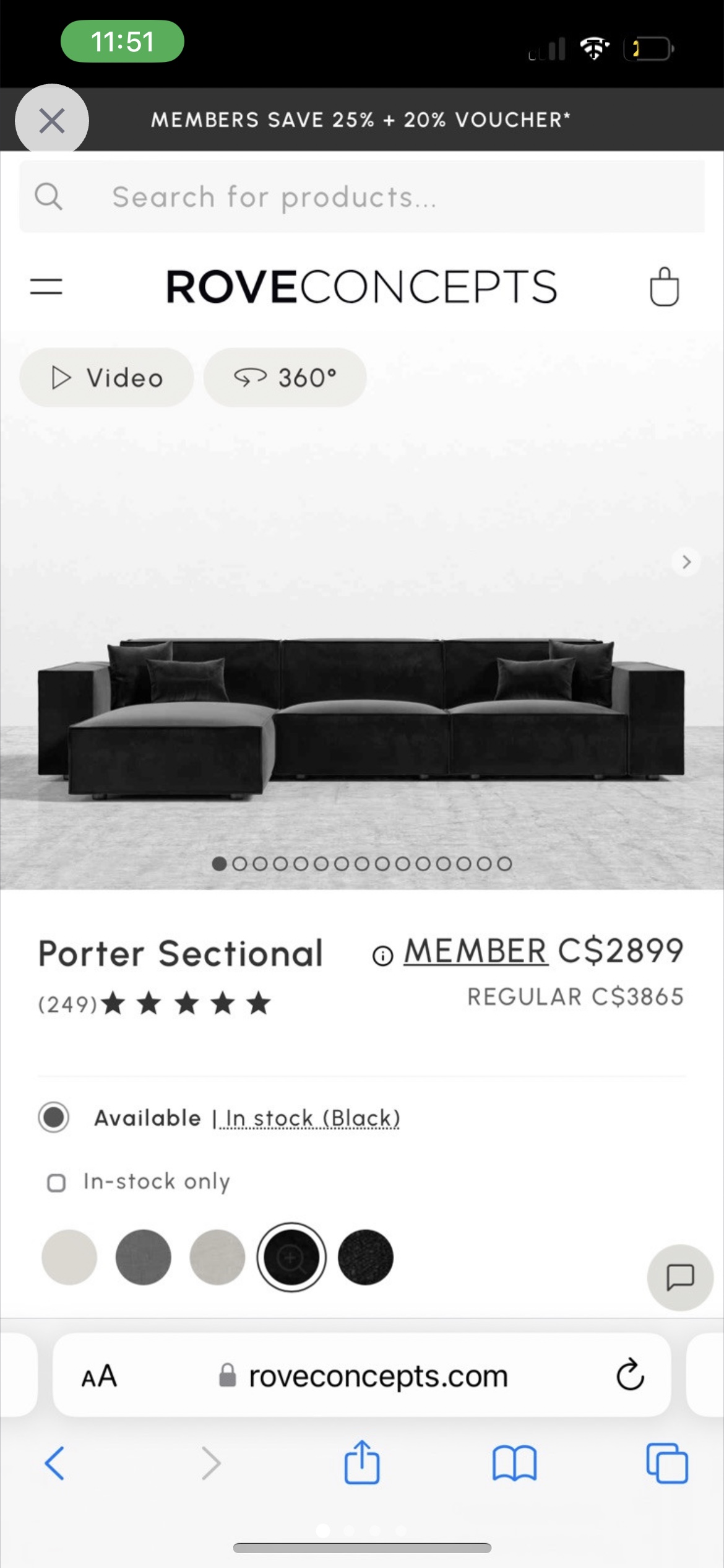 Rove Concepts Porter Sectional couch