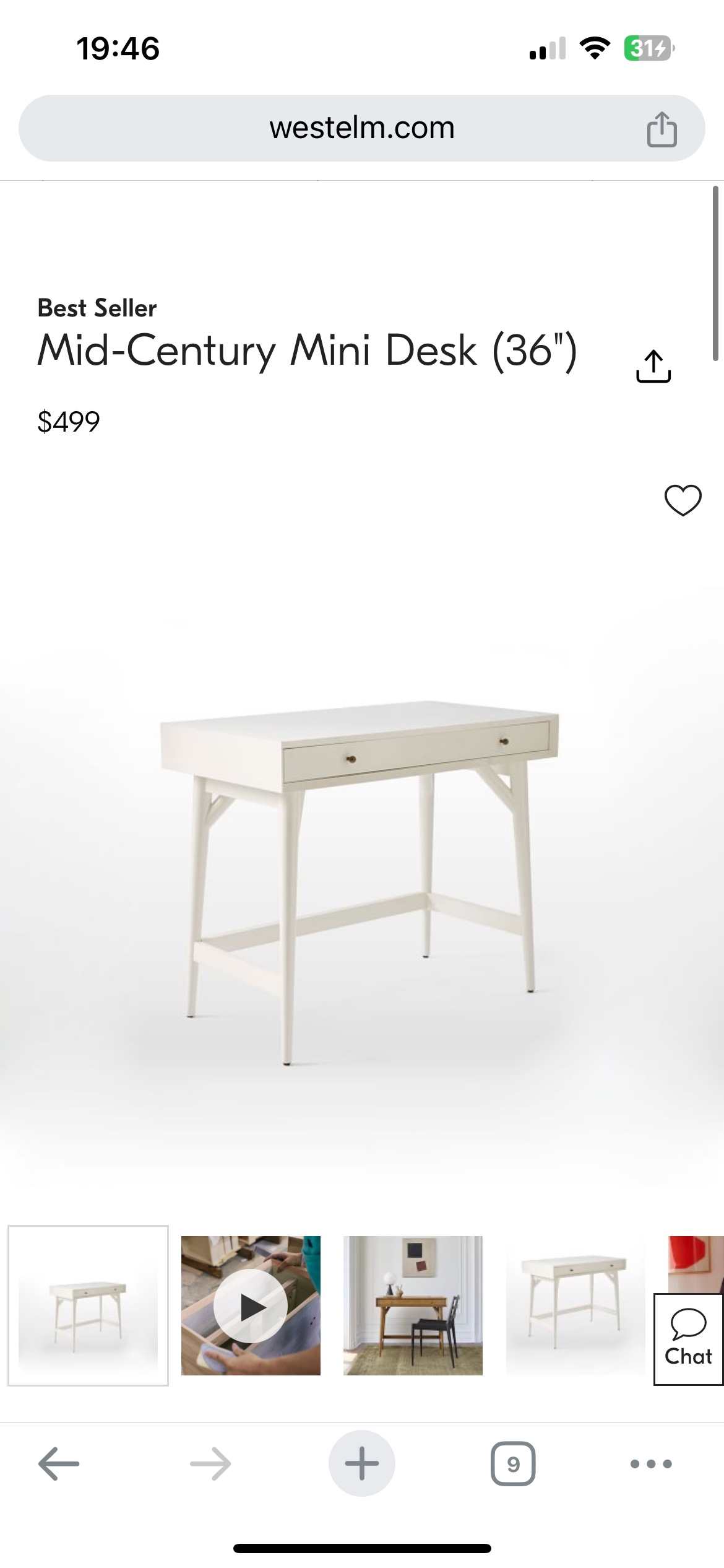 West Elm Mid-Century Mini Desk - photo 4
