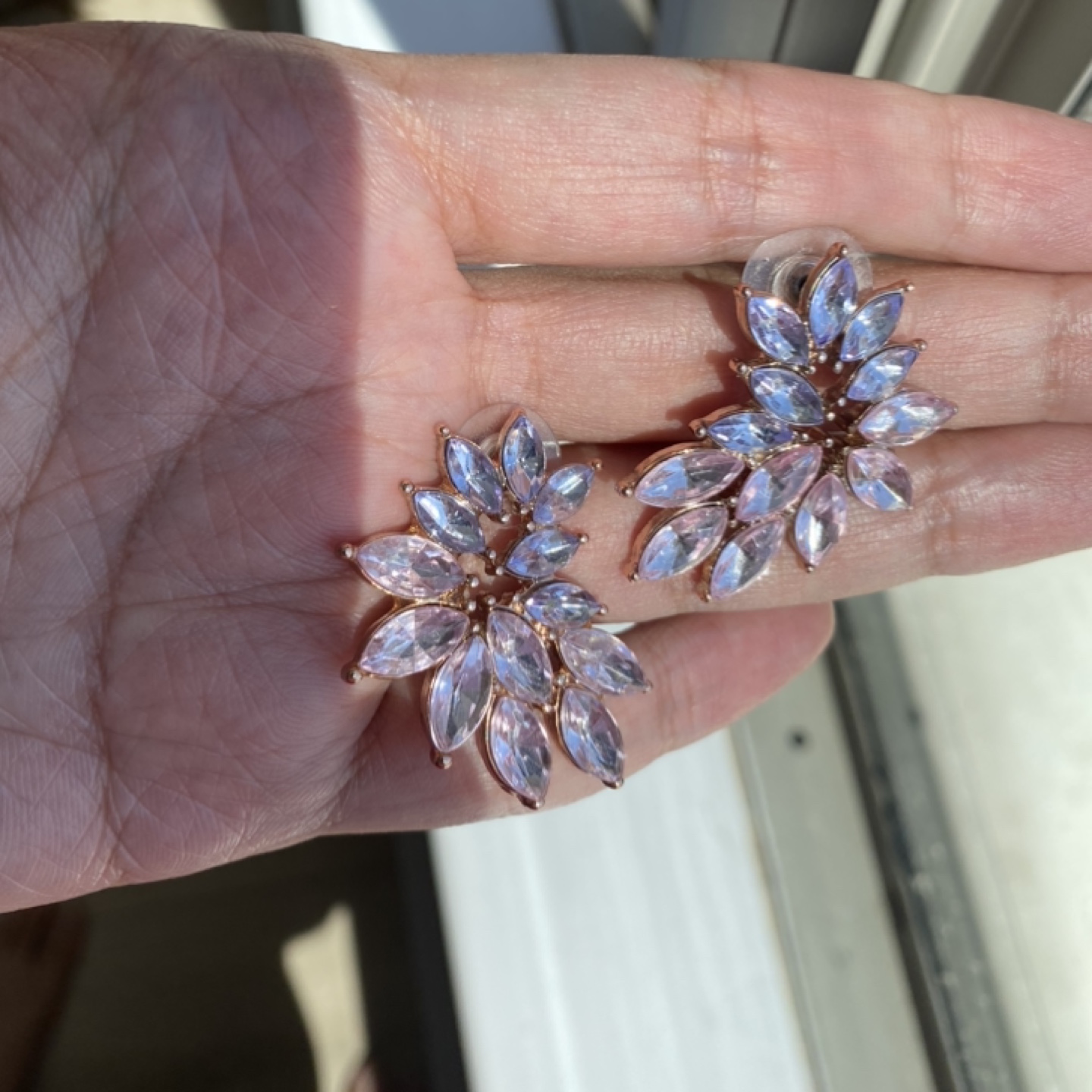 Marquise Cubic Zirconia Rhinestone Cluster Earrings image indicator(2)