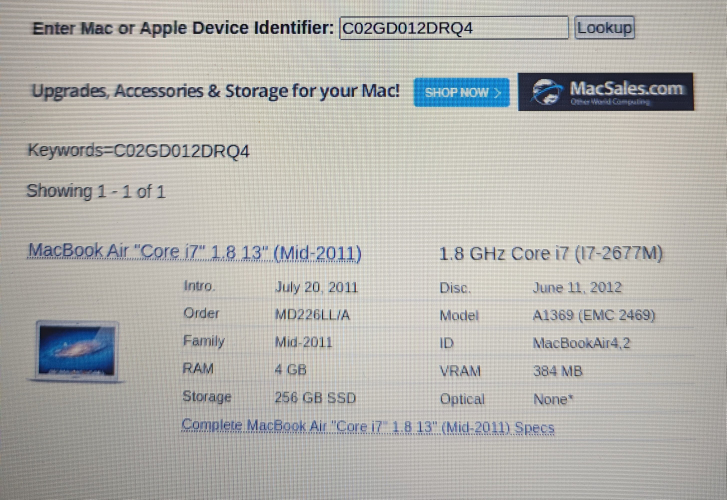 MacBook Air laptop, 13 inch , year 2011 - photo 5