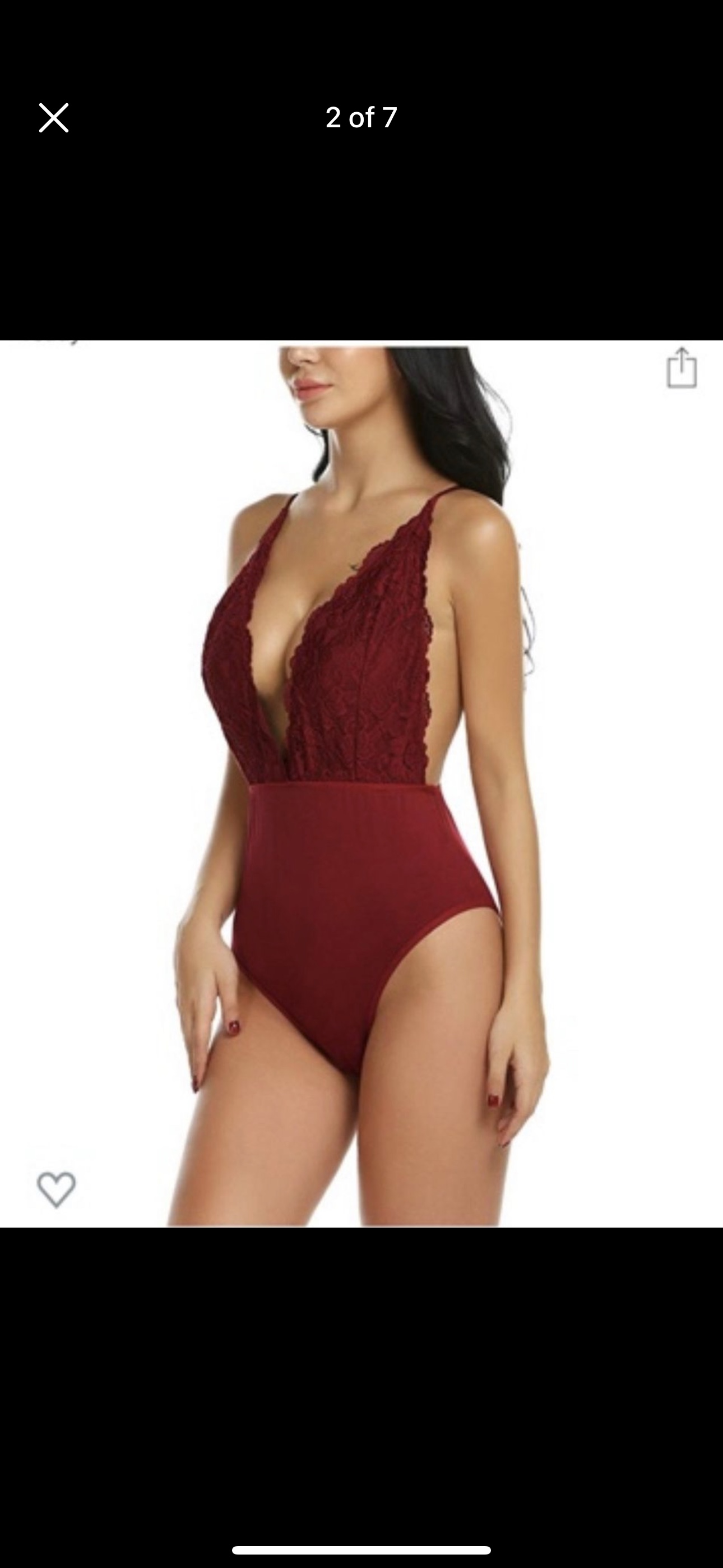 Red Bodysuit with Lace