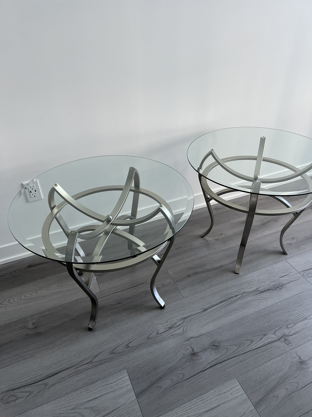 Two Glass side tables thumbnail