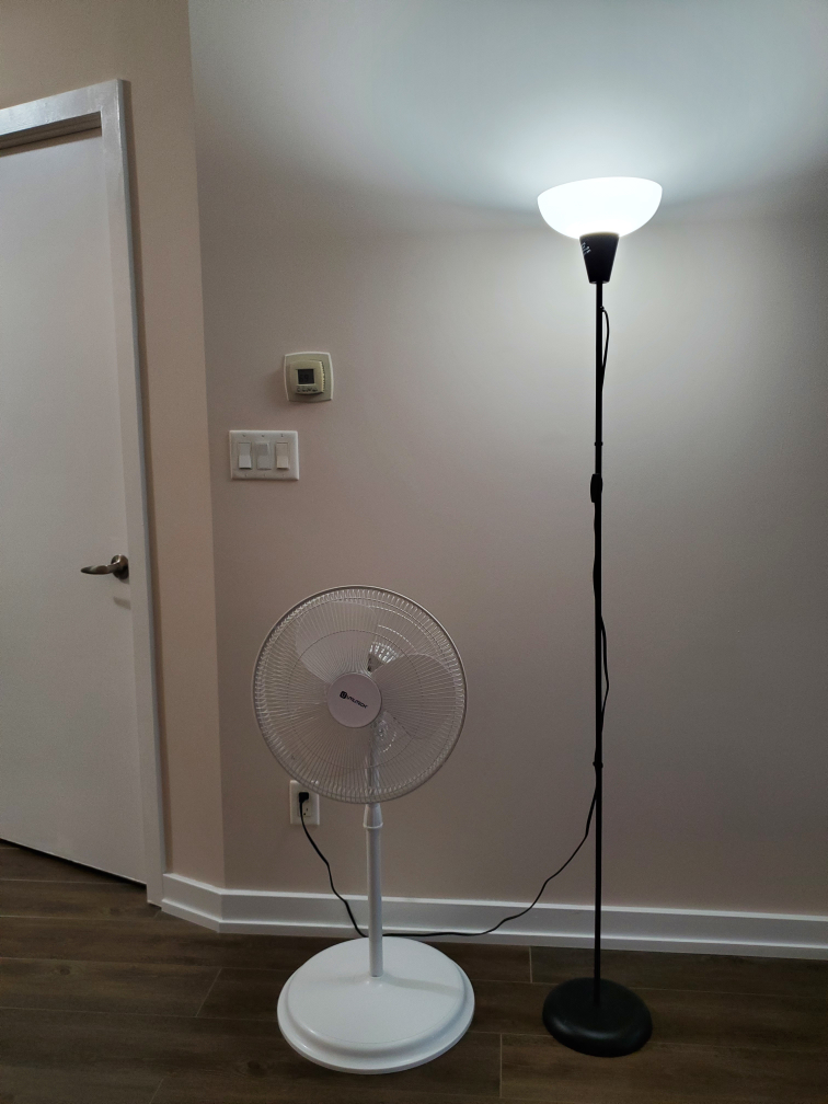 Pedestal fan and Floor lamp for sale