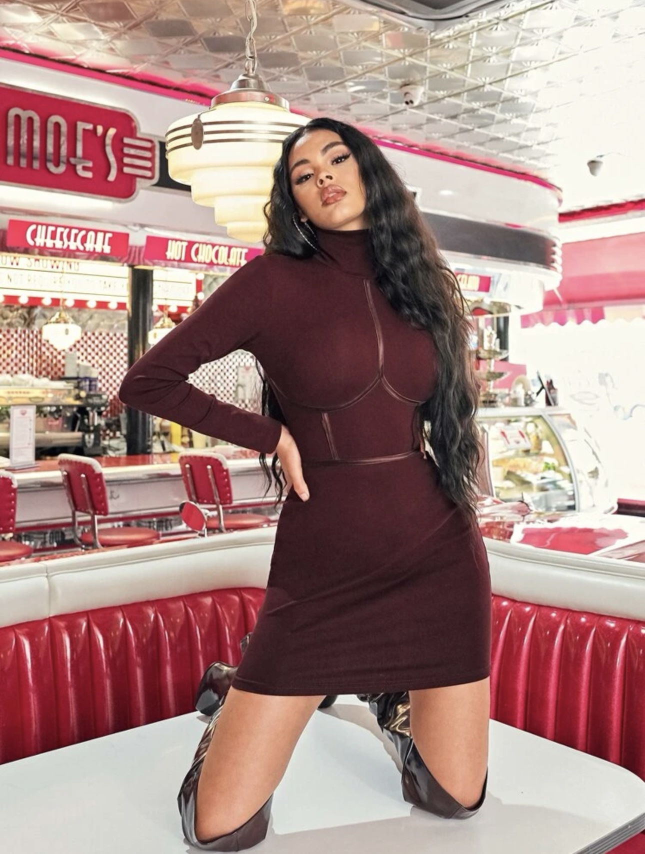 High neck dress