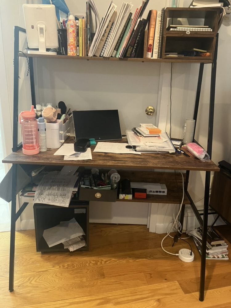 Work desk / table from Wayfair with shelves