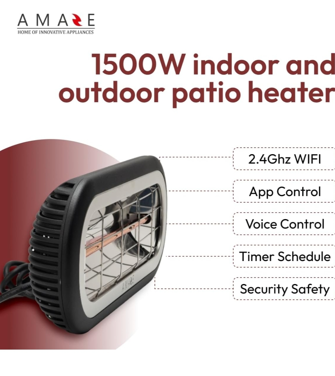 Amaze Heaters - Smart Outdoor/Indoor Patio Heater 1500W image indicator(3)