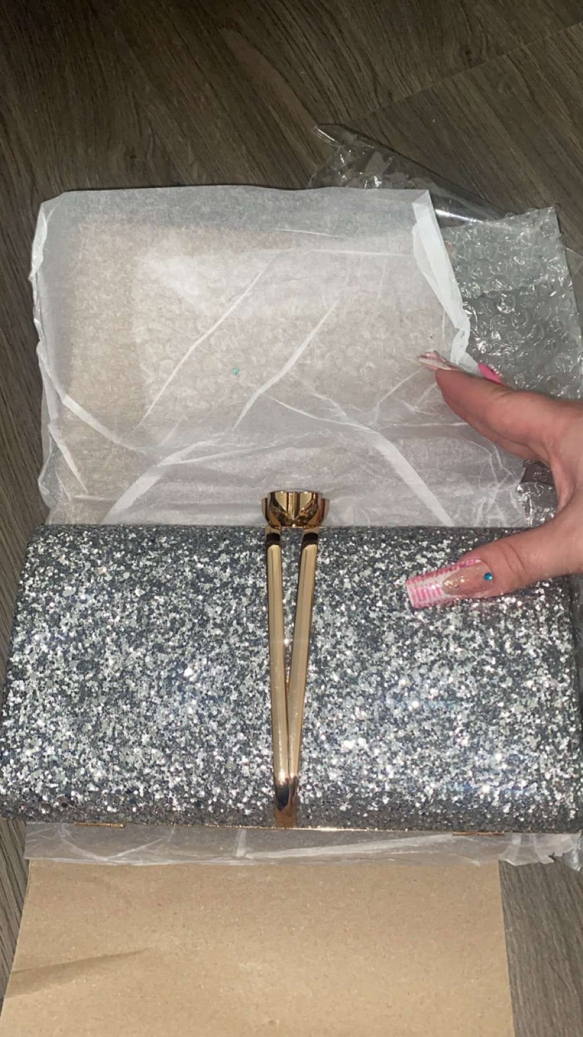 Silver glitter clutch - photo 4