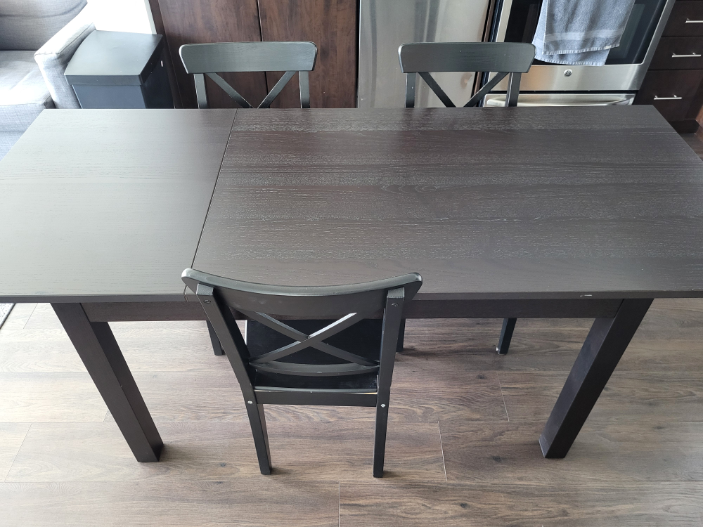 Extendable dining table with 3 chairs - photo 2