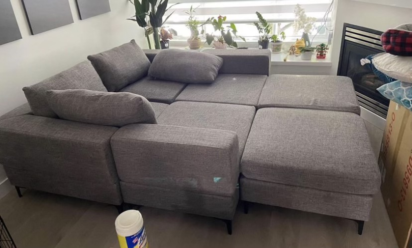 Grey Sectional Couch-less than 1 year old - photo 2