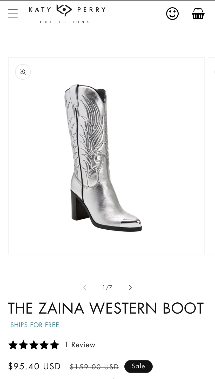 Katy perry collection western boots silver - photo 2