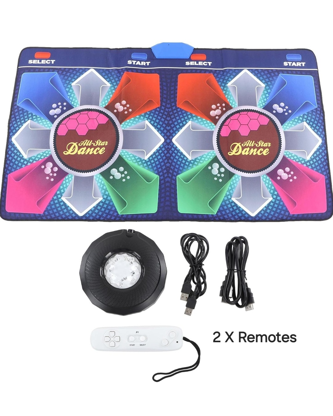 Double Dance Mat 65.4 X 36.2inch, AR Electronic Fitness Pad image indicator(6)